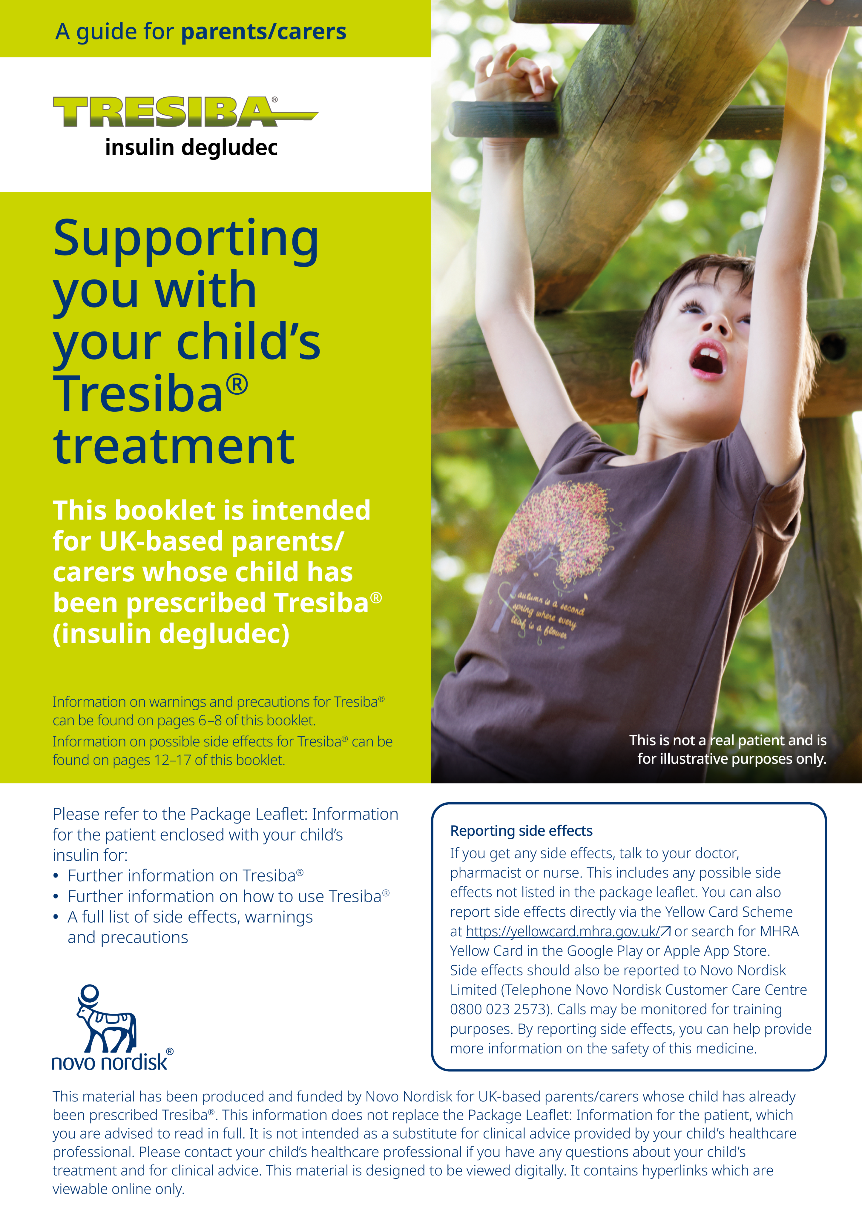 Alt Text: Tresiba® digital patient booklet for parents/ carers